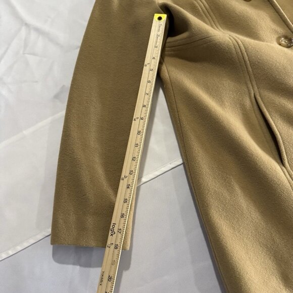 Anne Klein Womens Wool Blend Camel Coat With Button Closure Size L - Picture 16 of 16